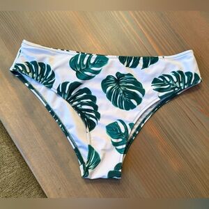 Tropical Leaf Print Bikini Bottom